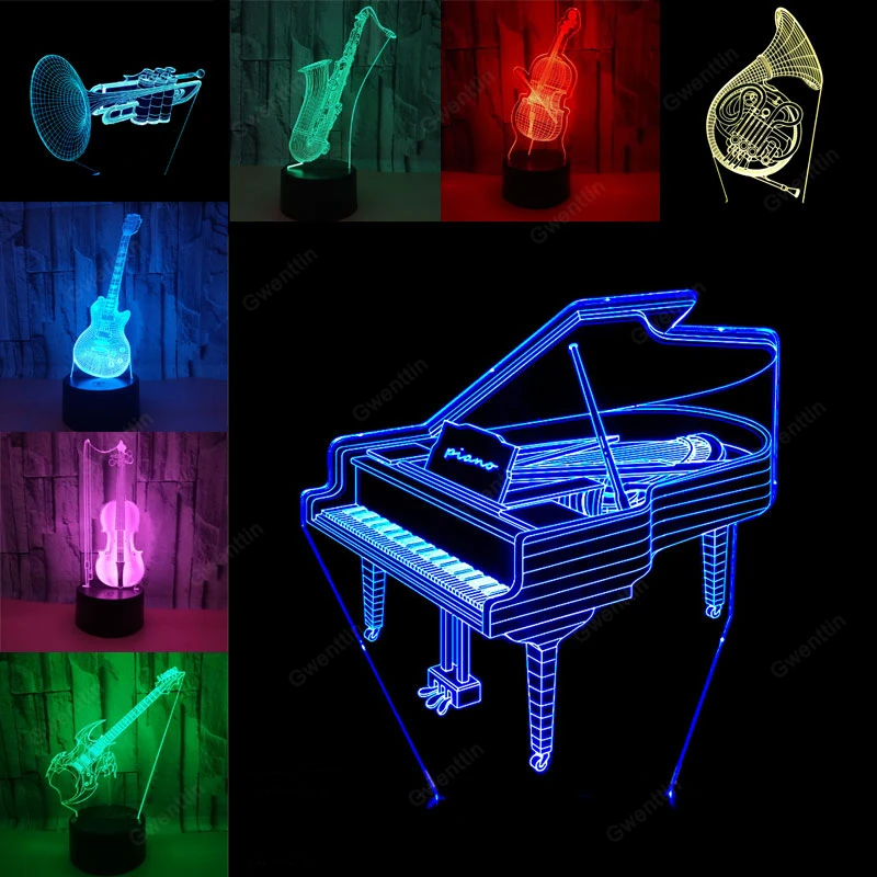 Musical Instrument No Touch - Lampka nocna 3D Illusion Led USB