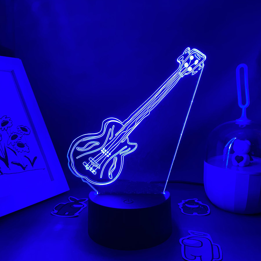 Gitara 3D Iluzja LED Lampka No – Musical Instrument No Touch recenzja i cena