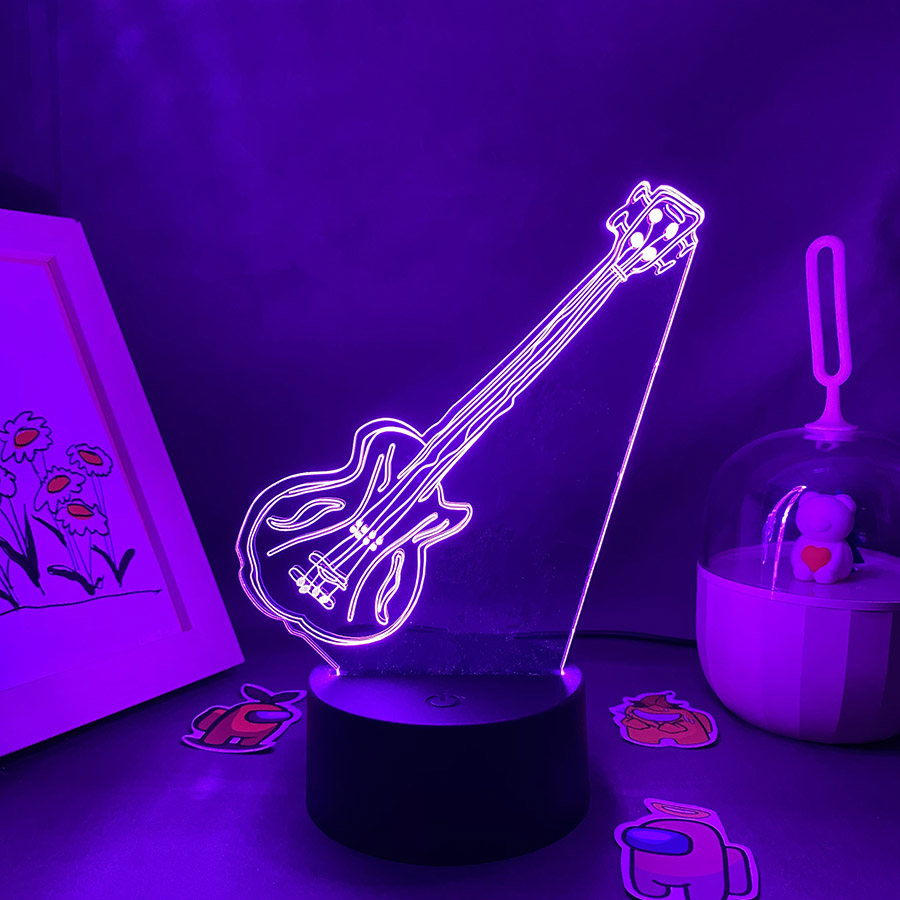 Gitara 3D Iluzja LED Lampka No – Musical Instrument No Touch recenzja i cena