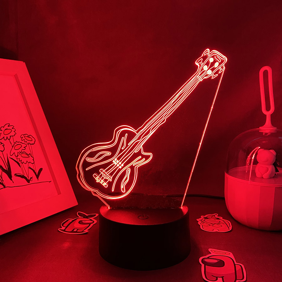 Gitara 3D Iluzja LED Lampka No – Musical Instrument No Touch recenzja i cena